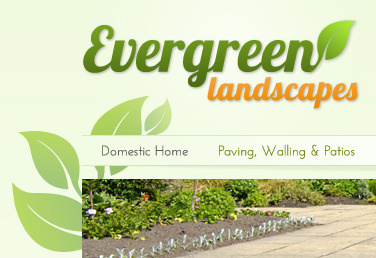 Gardeners logo and site menu green leaf logo orange web