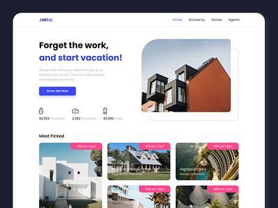 Jokka - Landing Page Website Booking Hotel booking website design design website hotel hotel booking landing page landing page design landing page ota landing page website ota ota website ui ui design ui website website website booking website design