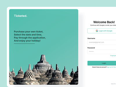 Login Page - Travel App Ticketed