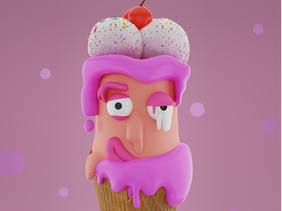 ice-cream boy 3d 3dcharacter 3dmodel animation blender branding characters design graphic design illustration logo motion graphics