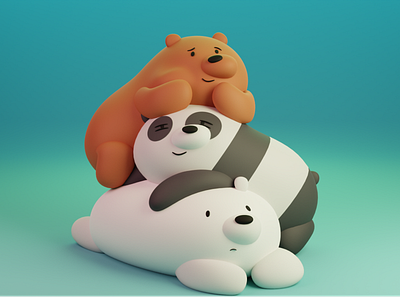 we where bears 3d 3dcharacter 3dmodel animation blender branding characters design illustration logo