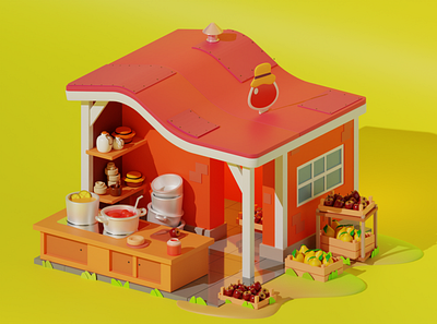 cozy house 4 3d 3dcharacter 3dmodel animation blender branding characters design graphic design illustration logo motion graphics ui