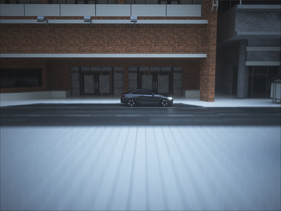 Car on Street 3d animation c4d design