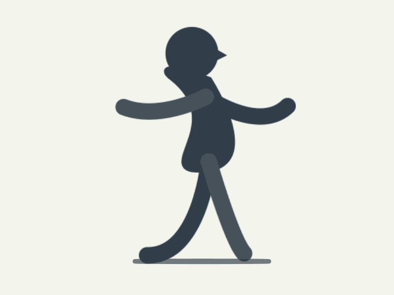 Mysterious Character walk cycle 2d after effects line art walk cycle