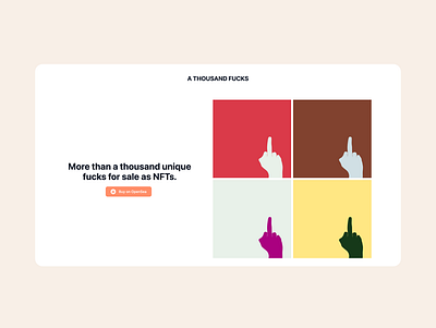 A THOUSAND FUCKS | A NFT SITE branding design graphic design nft ui ukraine web webdesign