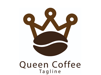 Queen Coffee Logo branding coffee design graphic design illustration logo name queen vector