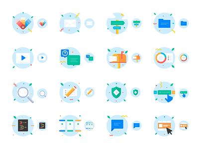 Litmus / Product illustrations code color palette colors design library design system editor email folder icon set illustration interaction mailbox messaging pencil product design product illustration search shield tour video