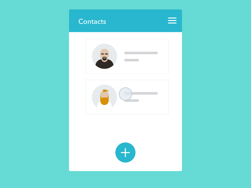 Overly interactive :) app blue contacts interaction interactive ui ux