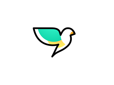 Bird beak bird colorful icon identity logo outline wing