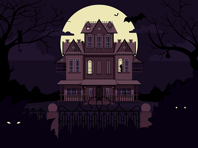 Haunted House ghosts halloween haunted house illustration mansion night scary spooky