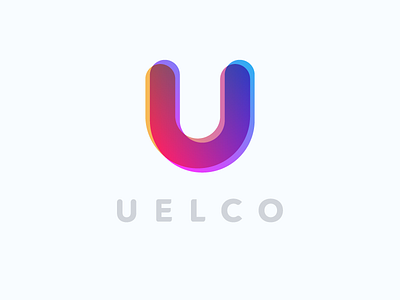 Uelco blending gradients identity logo logomark onboarding u