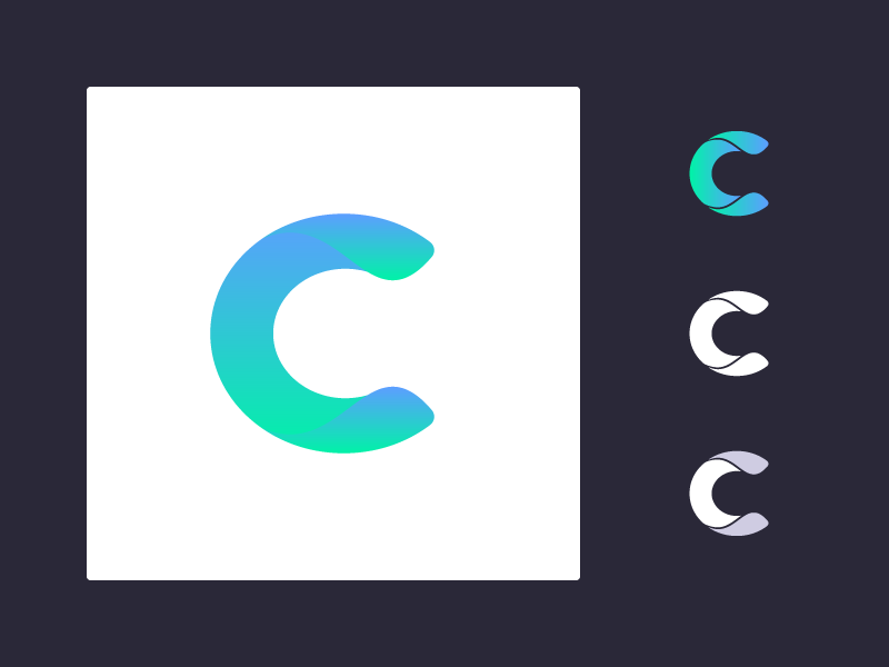 AI product logo concept (C) logomark gradients icon design icon c branding logo concept