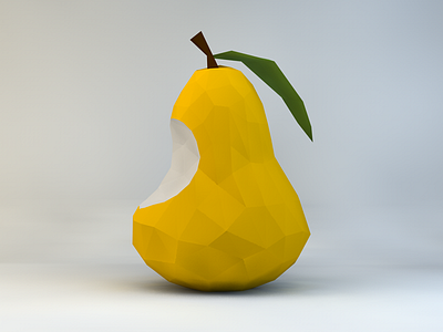 Low poly pear 3d cinema4d fruit low poly lowpoly model pear render