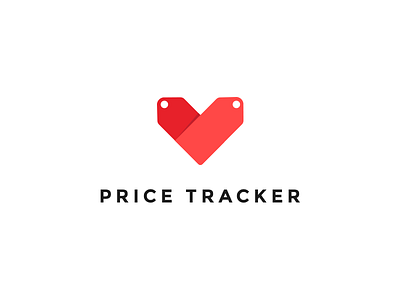 Price tracker logo card flat heart logo price red search tracker