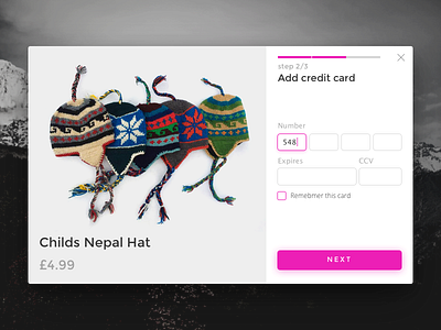 Daily UI #2 card checkout dailyui flat form hat magenta modal popup simple sketch ui