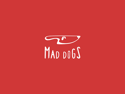 Mad Dogs Logo club dog dogs fight knife logo mad red