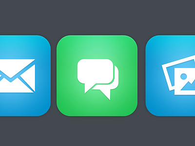 Flat iOS Icons Preview apple flat icons ios iphone mail messages photos