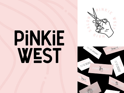Pinkie West Salon Branding branding design hair hair salon hairstyle identity logo navigation pinkie west salon sam clarke design