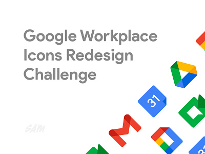 Google Workplace Icons Redesign Challenge challenge digital gmail google icon design icons illustrator just make sam clarke design workplace