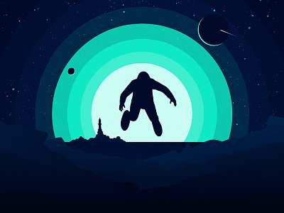 Space Silhouette astronaut illustrator moon planet rock rocket silhouette space