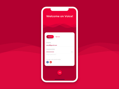 Sign Up app app concept app design application creative daily daily ui design form gradient ios iphone x red sign in sign up signup ui user interface ux