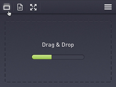 Drag & Drop User Interface dark drag drag-n-drop dragndrop drop green interface menu topbar ui uploading user