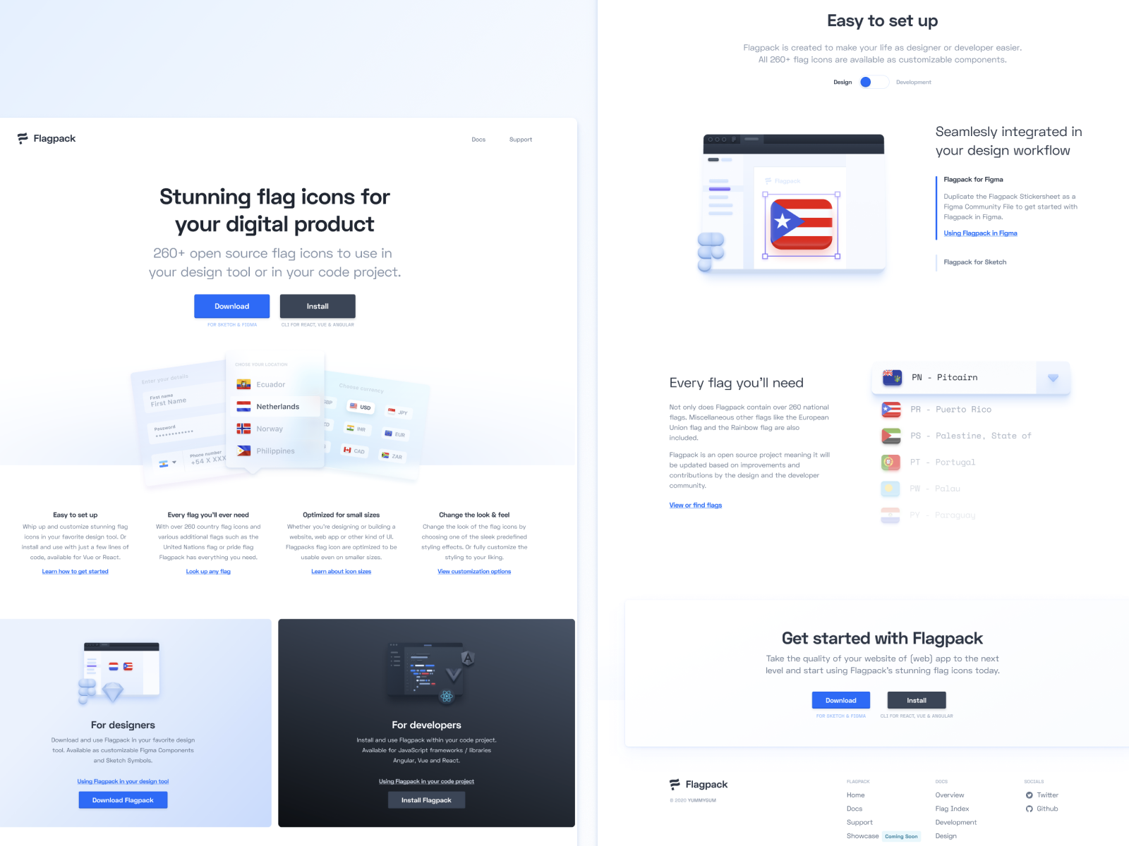 Homepage - Flagpack by Yummygum on Dribbble