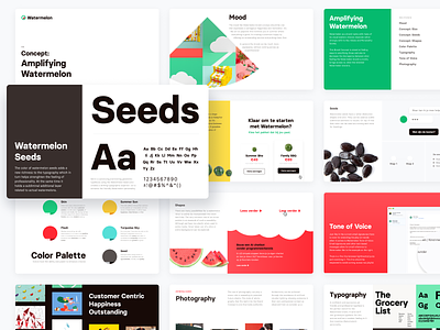 Brand Concept – Watermelon brand brand concept brand identity branding colors design mood board moodboard photography slide deck slides style concept style direction style exploration styleboard typography