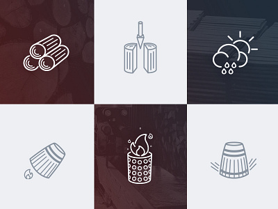 Barrel process icons barrel cooperage icons line icons wine