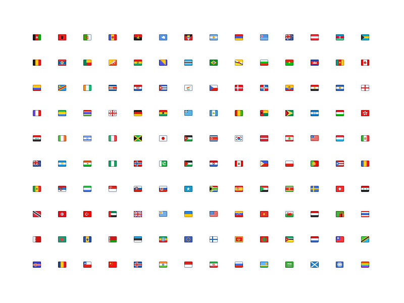 Freebie: 142 flags 16 16x16 countries country flag flags freebie icons national national flag rainbow set