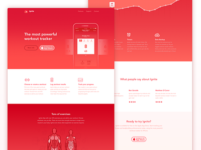 Ignite available on the App Store appstore bodybuilding exercise fitness homepage ios iphone app website workout