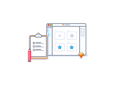 Iteration and management icon checkmark clipboard icon icons illustration iterate iteration list pencil sketch sketchapp to do