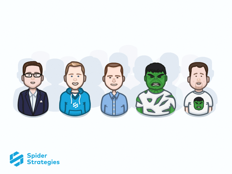 Spider Strategies Team Avatars avatar avatars character hulk illustration illustrations people team vector