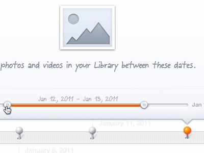 Date Filter Tooltip date filter knob life moments photos slider thislife tooltip ui videos