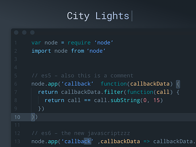 City Lights Syntax Theme atom citylights code dev development editor javascript js php sublime syntax vscode