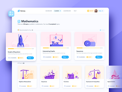 Online Math Class class digital equation graph illustration learn lessons math mathematics platform school student study topics