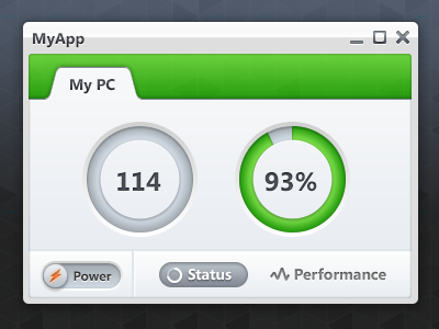 App UI elements app circle dashboard green status ui