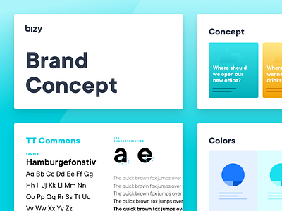 Brand Concept & Design Direction - Bizy app brand brand concept branding colors concept design guidelines planning research typography ui ux web website