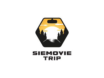 Siemovie Trip logo adventure branding forrest logo logo design logotype road siemovie sun sunset trip yellow