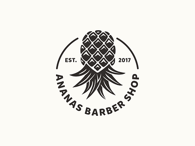 Ananas Barber Shop logo ananas barber barber logo barbershop beard branding logo logo design logotype minimal polish designer vector wrocław