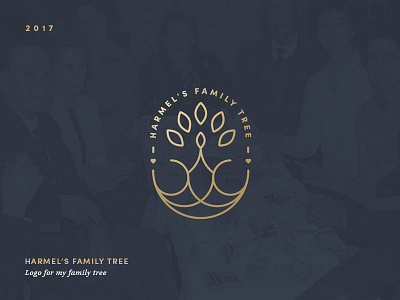 Logo • Harmel's Family Tree badge brand corporate design family gold heart logo logotype love tree