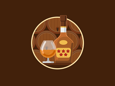 Cognac Flat Illustration