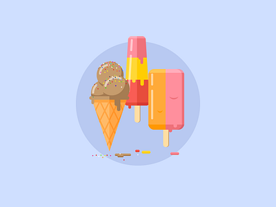 Ice cream illustration candy day2icon flat flat icon ice cream illustration illustrator line art outline sweet vector yummy