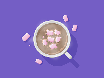 Coffee with marshmallow coffee day2icon flat flat icon hot illustration illustrator line art marshmallow sweet vector yummy