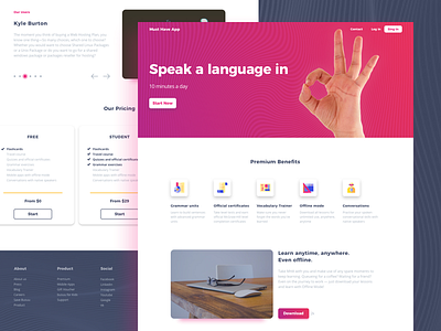 Landing Page for Language Courses