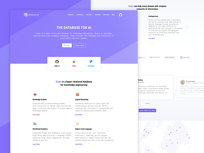 Landing page For Hyper-Relational Database clear concept data landing page ui