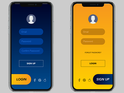 Sign Up / Login Form | Adobe XD Playoff adobe adobexd animation app concept dark design gradients iphone x login product design registration form sign up form signup transition ui ux xd