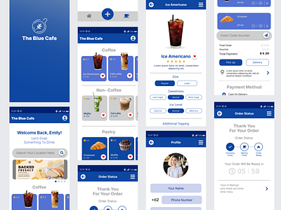 The Blue Cafe Apps app design interface product design ui user interface ux