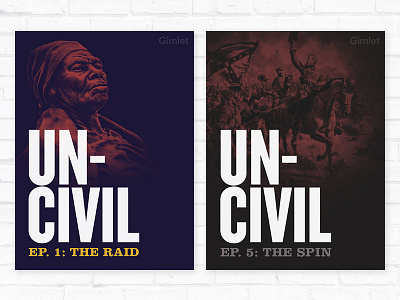 Uncivil Posters black history month duotone harriet tubman podcast poster uncivil
