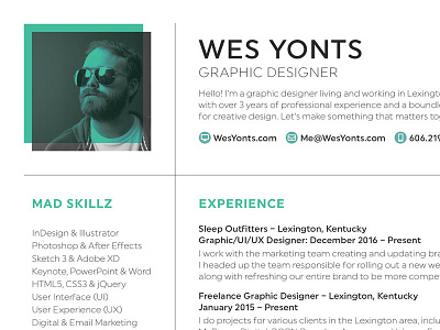 Wes Yonts Resume resume